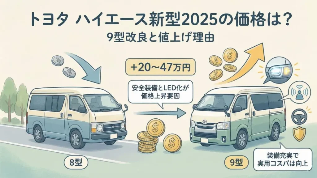 トヨタ ハイエース新型2025の価格は？9型改良と値上げ理由