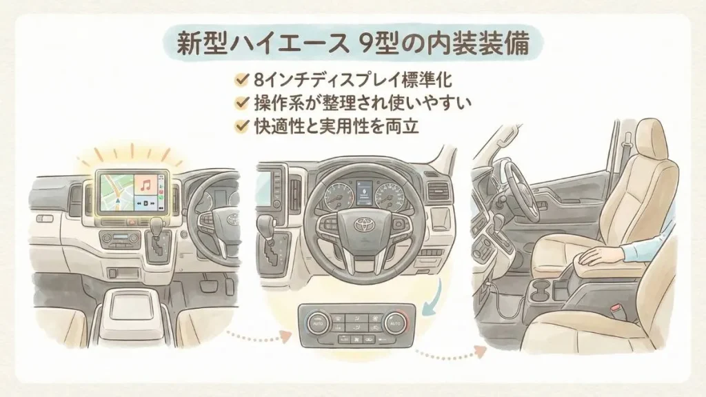 新型ハイエース 9型の内装装備