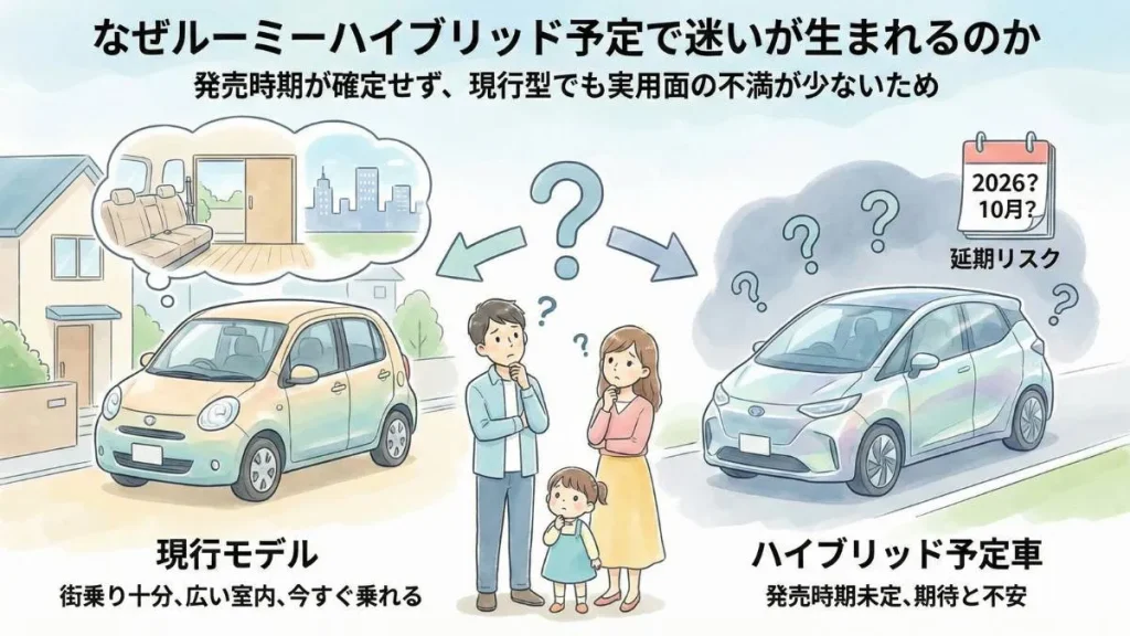 なぜルーミーハイブリッド予定で迷いが生まれるのか