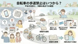 自転車の歩道禁止はいつから？1960年原則と2026年改正を冷静に整理