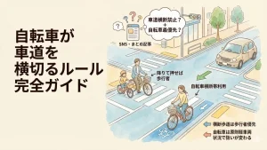 自転車が車道を横切るルール完全ガイド｜横断歩道は自転車と車どっちが優先かを冷静に整理