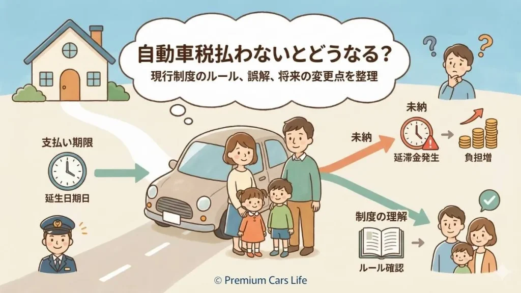 自動車税払わないとどうなる？いつから延滞金が発生するのかを制度ベースで整理