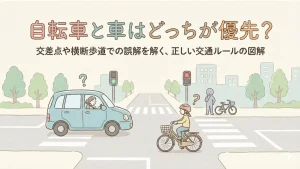 自転車と車はどっちが優先？交差点・横断歩道・信号なし場面を制度的に整理