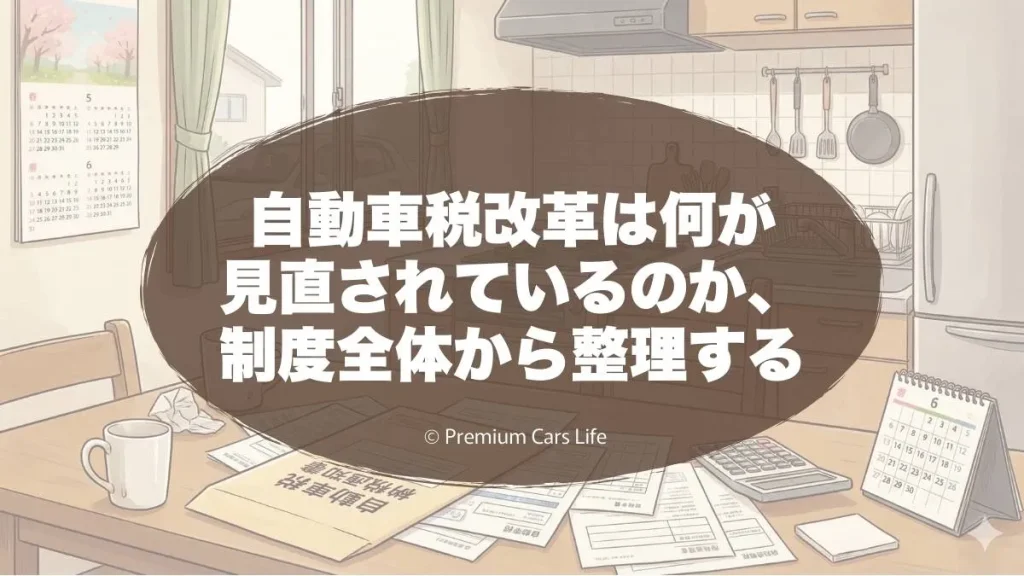 自動車税改革は何が見直されているのか、制度全体から整理する
