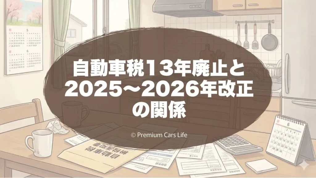 自動車税13年廃止と2025〜2026年改正の関係