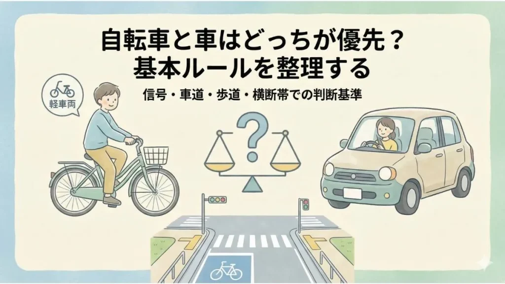 自転車と車はどっちが優先？基本ルールを整理する