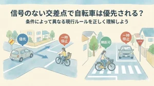 信号のない交差点で自転車は優先される？現行ルールと判断基準を冷静に整理