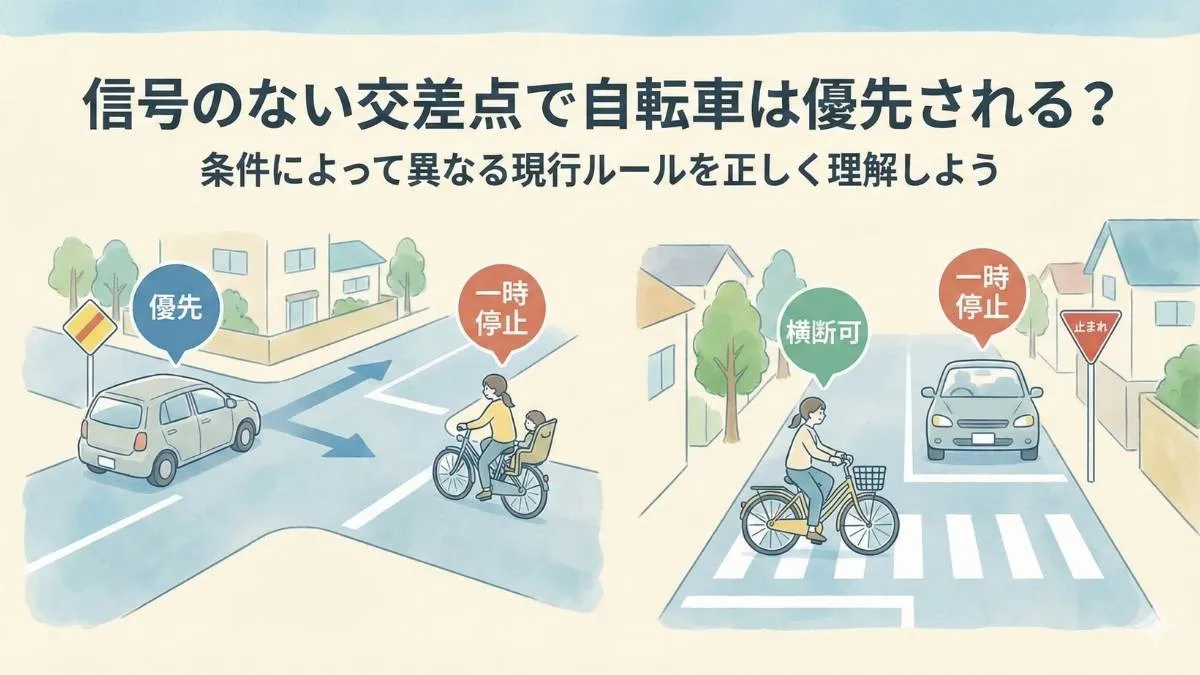 信号のない交差点で自転車は優先される？現行ルールと判断基準を冷静に整理
