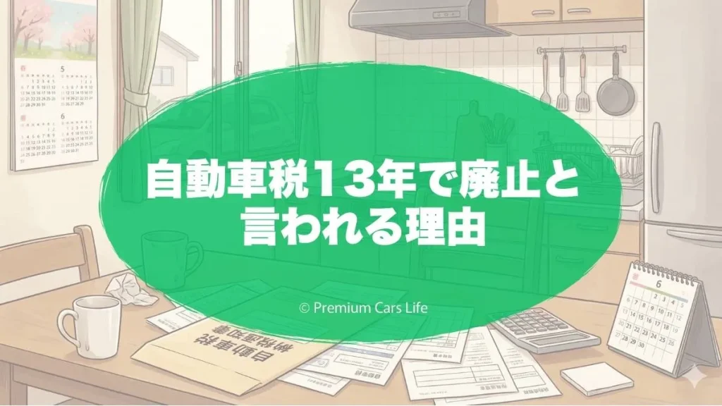 自動車税13年廃止と言われる理由と実際の扱い