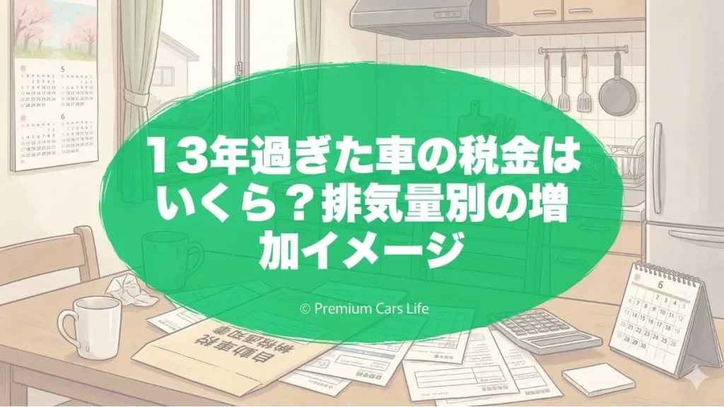 13年過ぎた車の税金はいくら？排気量別の増加イメージ