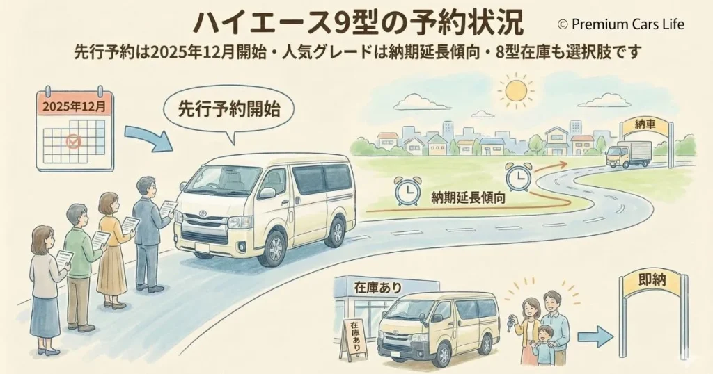ハイエース9型の予約状況