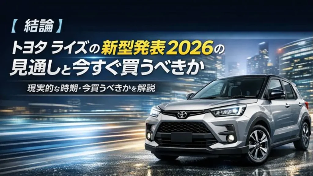 【結論】トヨタ ライズ 新型発表 2026の見通しと今すぐ買うべきか