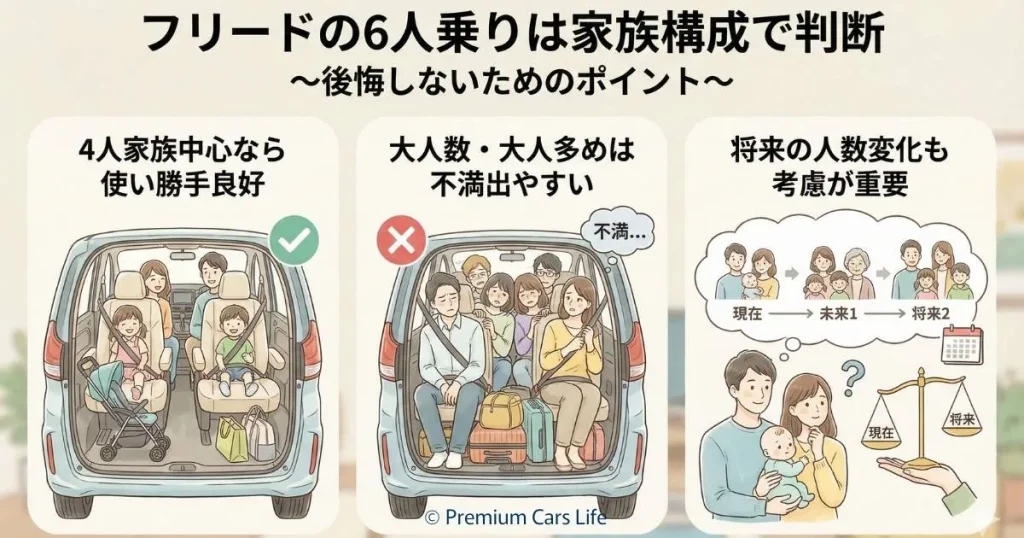 フリードの6人乗りは家族構成で判断