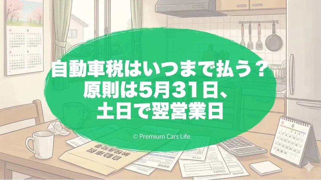自動車税はいつまで払う?原則は5月31日、土日で翌営業日