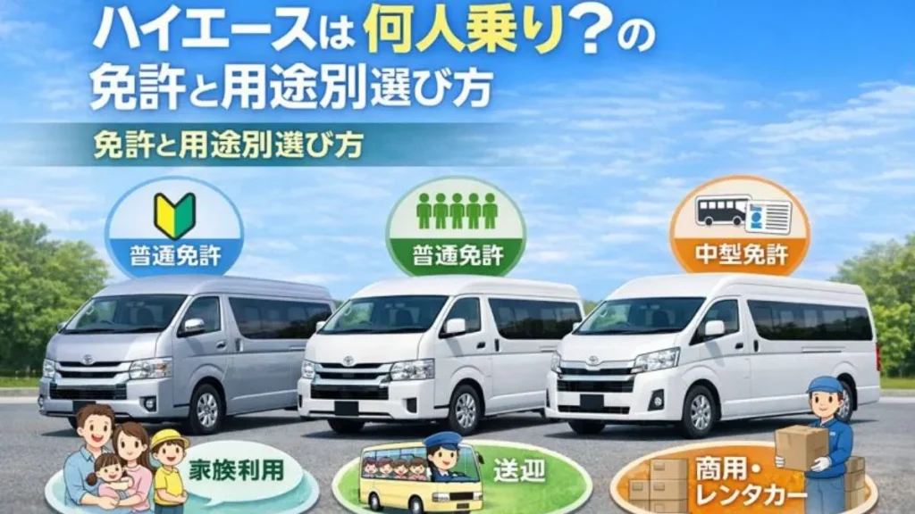 ハイエースは何人乗り？の免許と用途別選び方