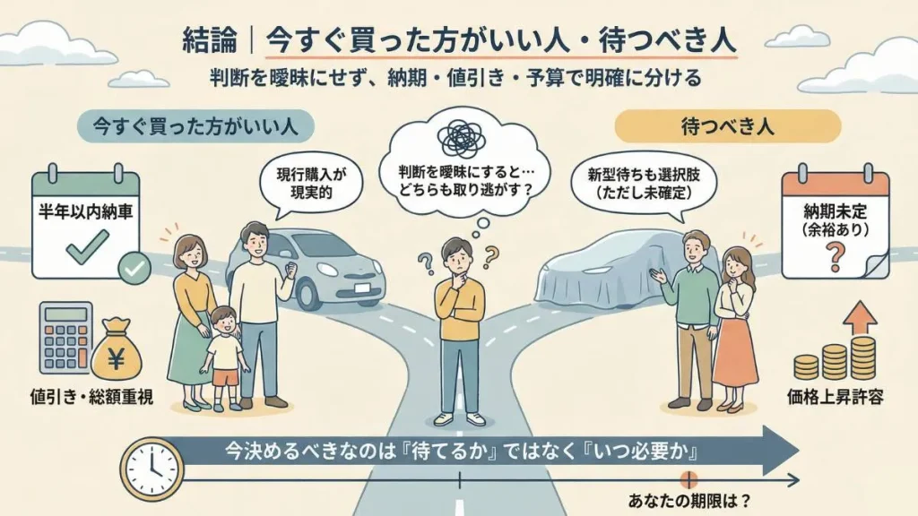 結論|今すぐ買った方がいい人・待つべき人