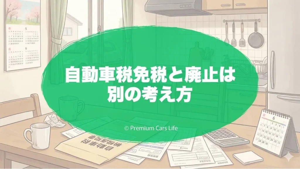 自動車税免税と廃止は別の考え方