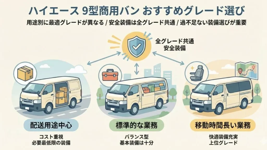 ハイエース 9型商用バンおすすめグレード選び