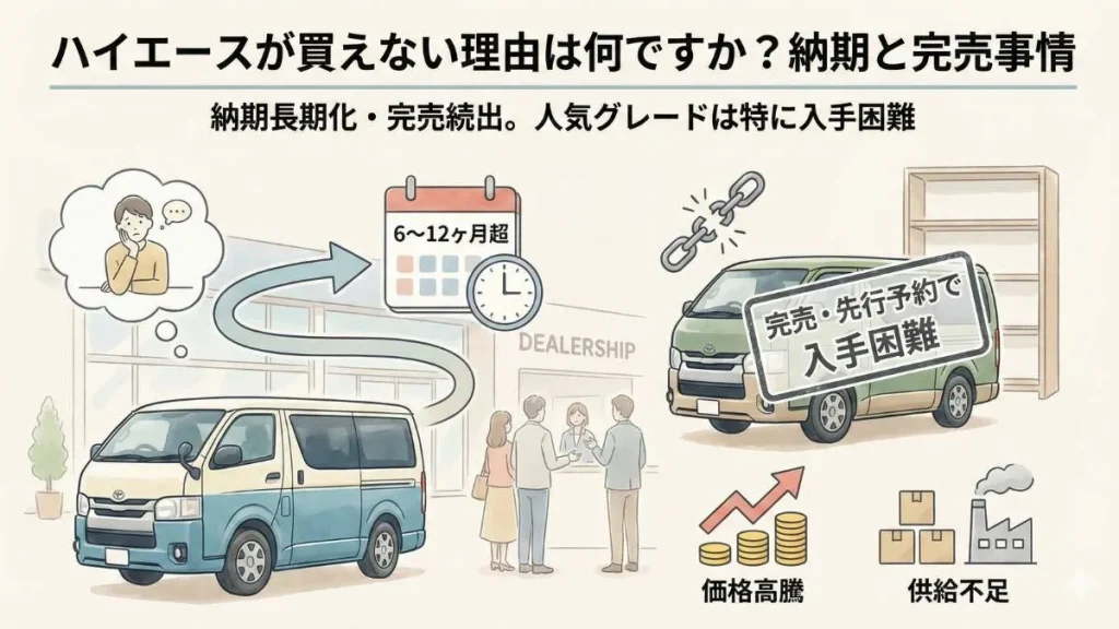 ハイエースが買えない理由は何ですか？納期と完売事情