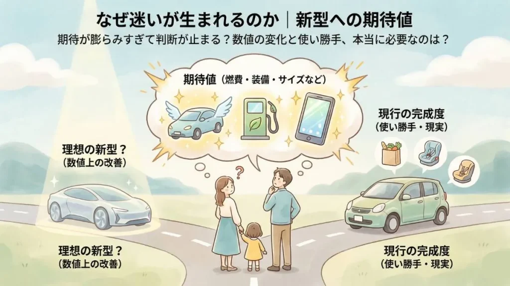 なぜ迷いが生まれるのか|新型への期待値