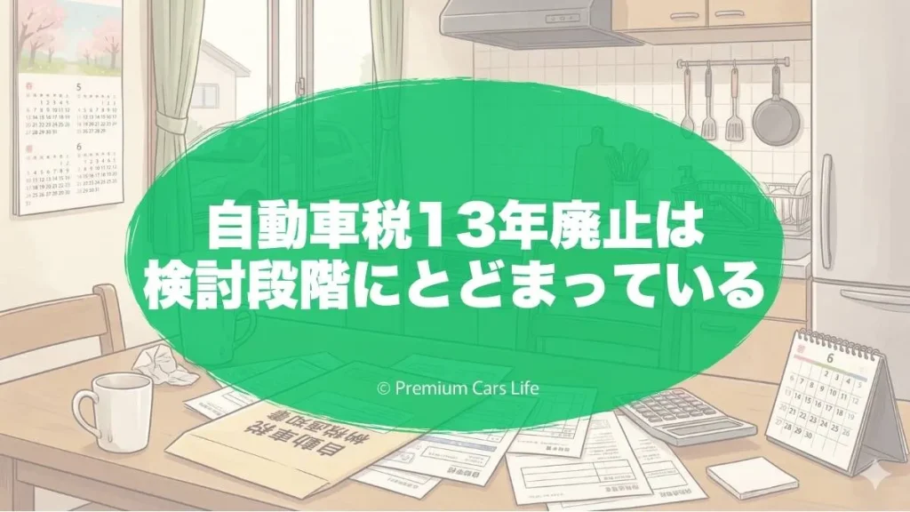 自動車税13年廃止は検討段階にとどまっている