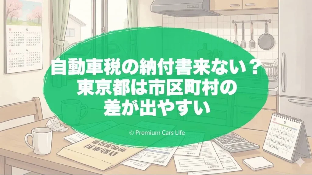 自動車税の納付書来ない?東京都は市区町村差が出やすい