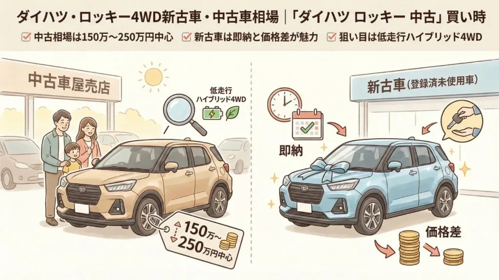 ダイハツ・ロッキー4WD新古車・中古車相場｜「ダイハツ ロッキー 中古」買い時