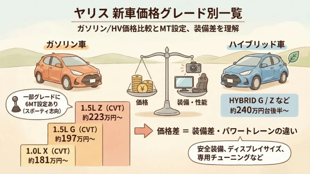 ヤリス 新車価格グレード別一覧
