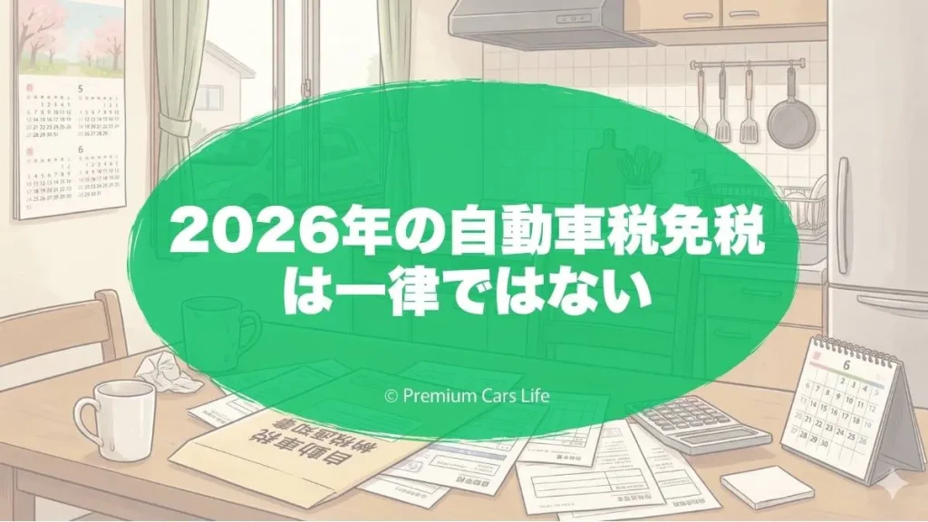 2026年の自動車税免税は一律ではない