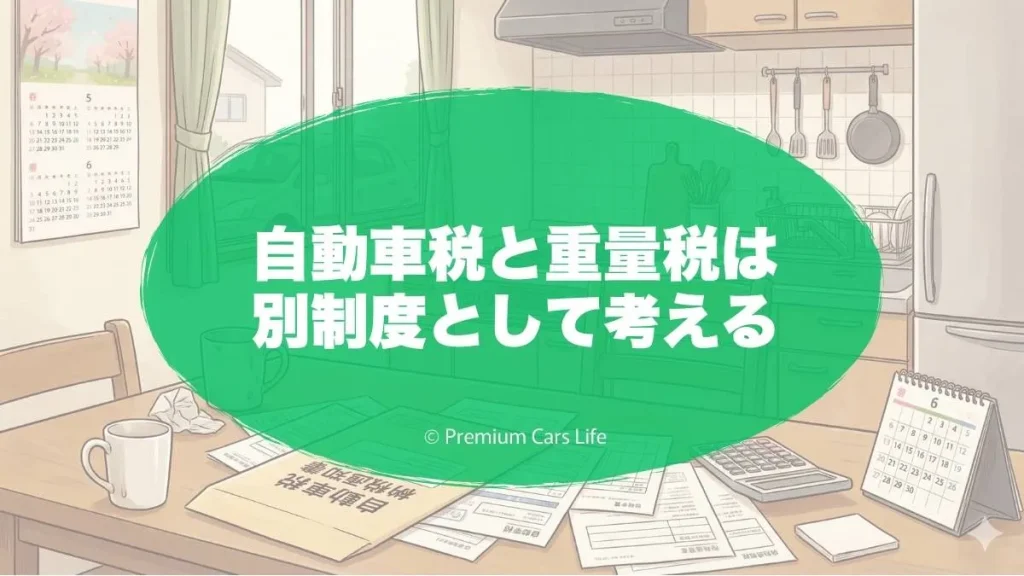 自動車税と重量税は別制度として考える