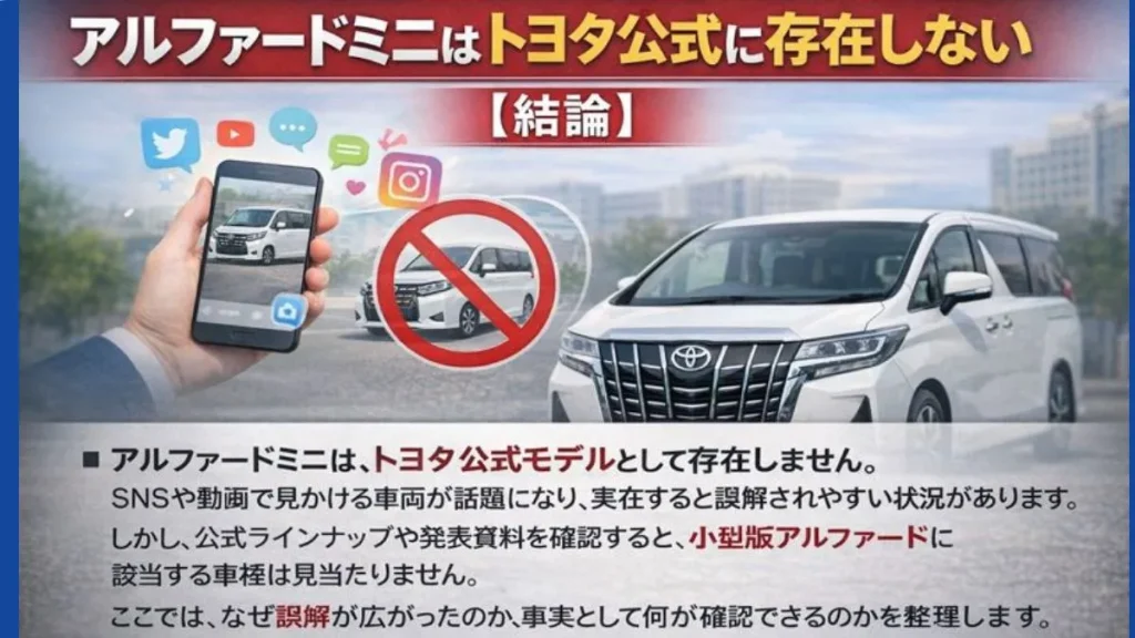 アルファードミニはトヨタ公式に存在しない【結論】
