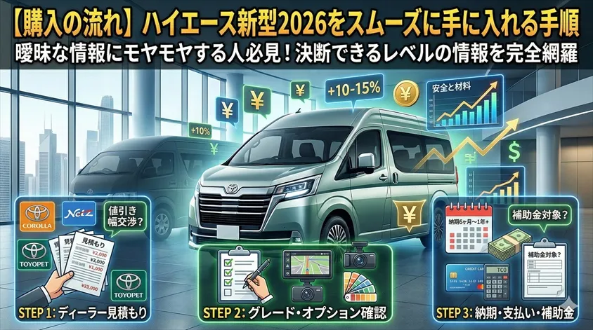 【購入の流れ】ハイエース新型2026をスムーズに手に入れる手順