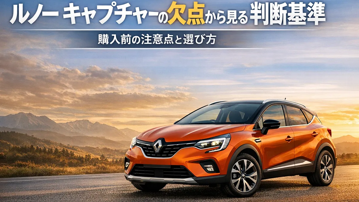 ルノー キャプチャーの欠点から見る判断基準｜購入前の注意点と選び方