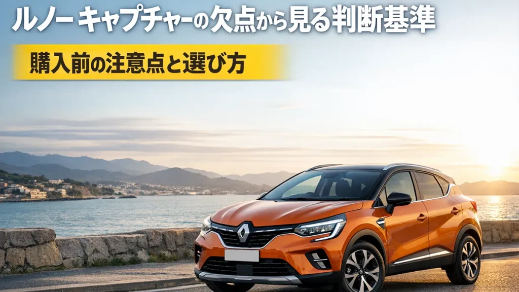 【ルノー キャプチャー 欠点】結論｜買うべきか判断