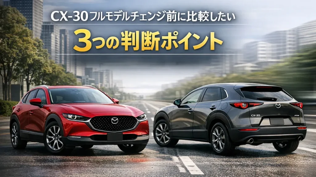 CX-30フルモデルチェンジ前に比較したい3つの判断ポイント