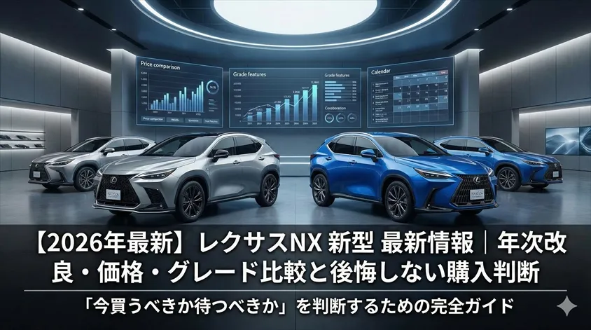 【2026年最新】レクサスNX 新型 最新情報|年次改良・価格・グレード比較と後悔しない購入判断