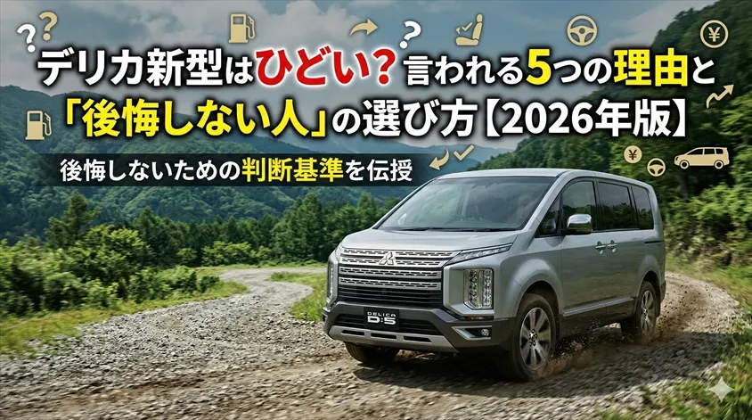 デリカ新型はひどい?言われる5つの理由と「後悔しない人」の選び方【2026年版】