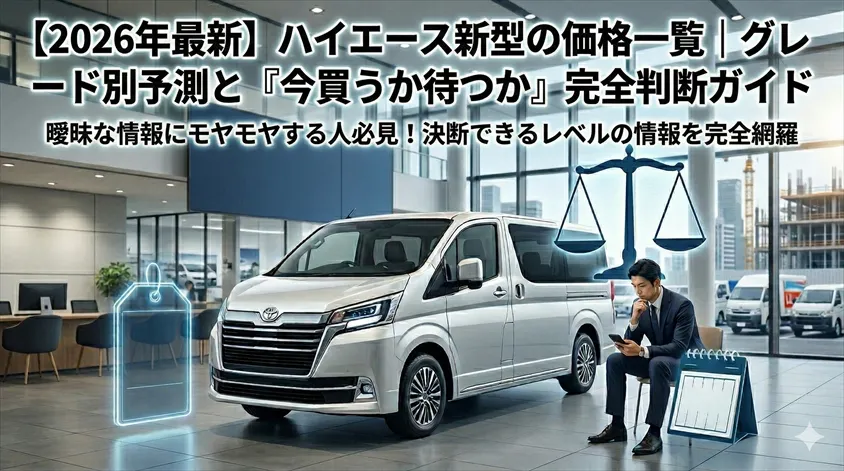 【2026年最新】ハイエース新型の価格一覧|グレード別予測と「今買うか待つか」完全判断ガイド
