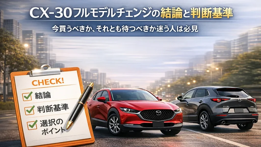CX-30フルモデルチェンジの結論と判断基準