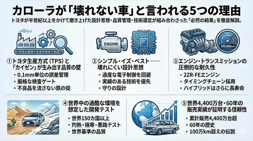 カローラが「壊れない車」と言われる5つの理由