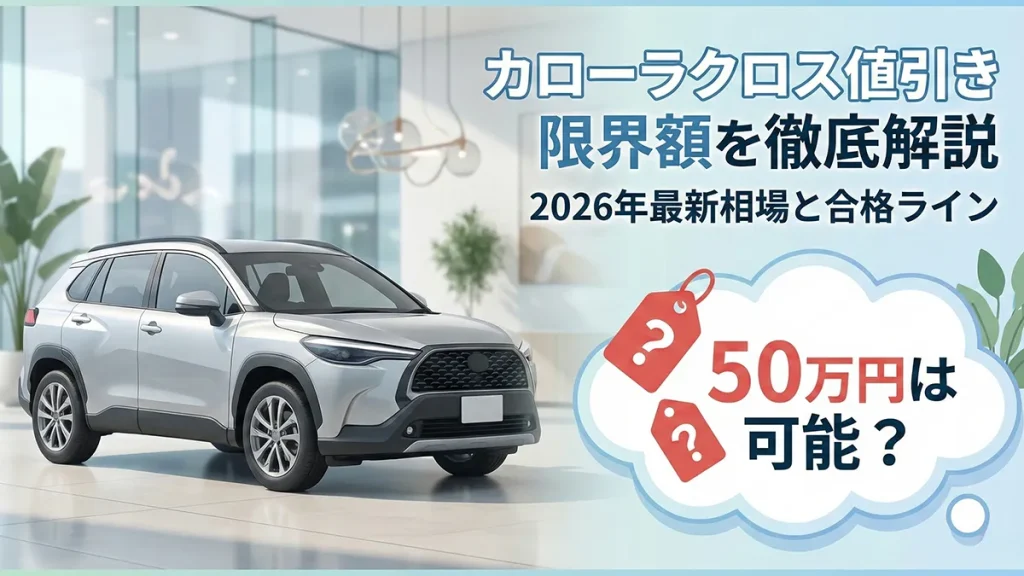 カローラクロスの値引き限界額と合格ラインはいくら?【2026年最新】