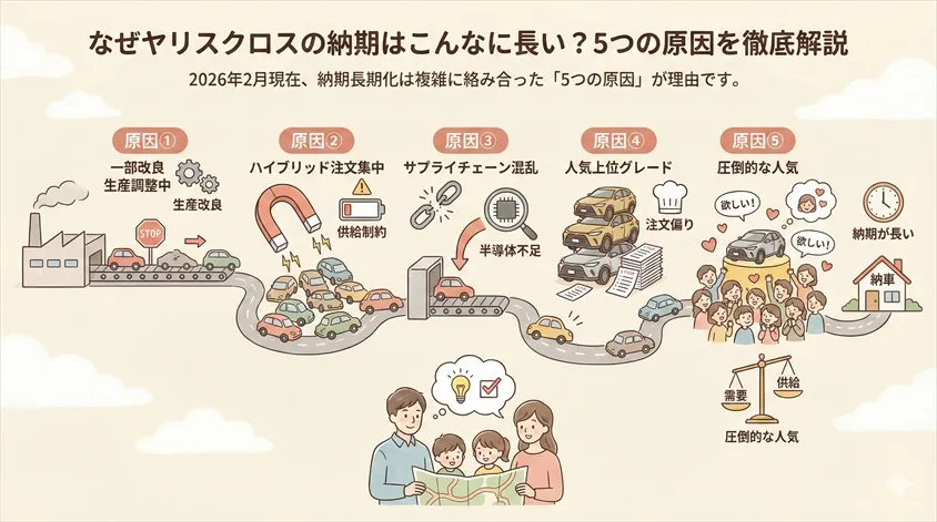 なぜヤリスクロスの納期はこんなに長い?5つの原因を徹底解説