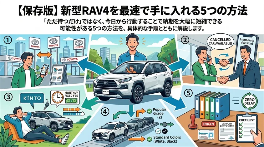 【保存版】新型RAV4を最速で手に入れる5つの方法
