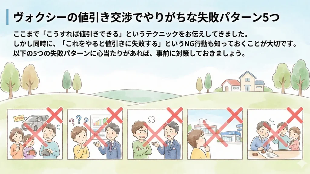 ヴォクシーの値引き交渉でやりがちな失敗パターン5つ