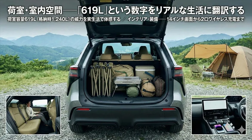 荷室・室内空間──「619L」という数字をリアルな生活に翻訳する