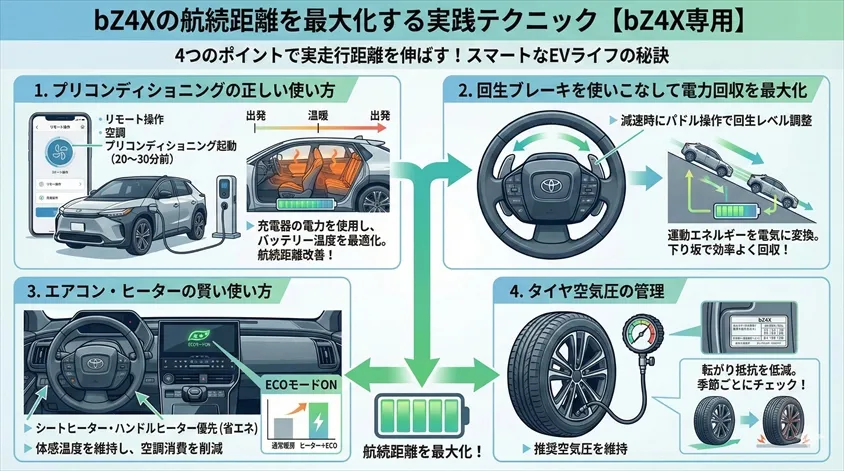 bZ4Xの航続距離を最大化する実践テクニック【bZ4X専用】