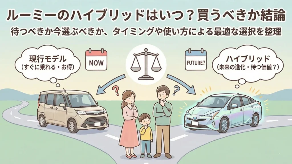 ルーミーのハイブリッドはいつ？買うべきか結論