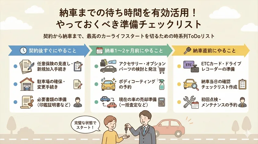 納車までの待ち時間を有効活用!やっておくべき準備チェックリスト