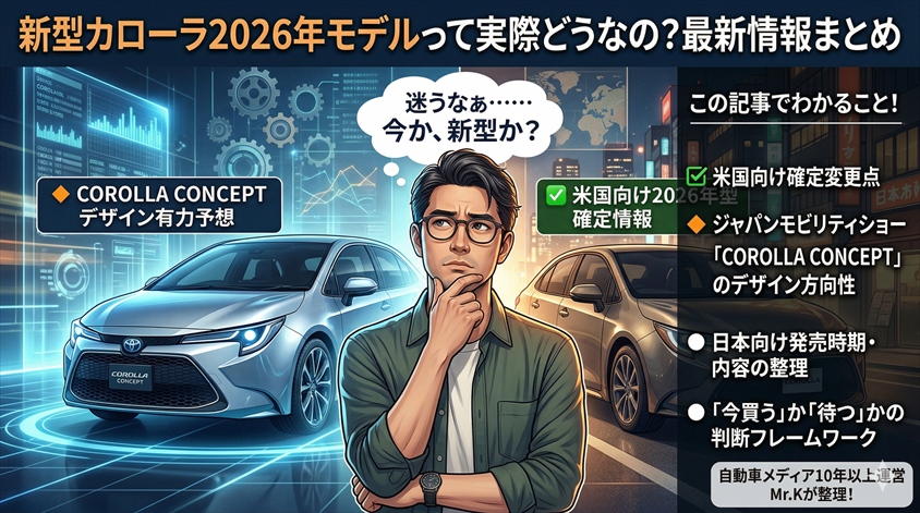 新型カローラ2026年モデルって実際どうなの?最新情報まとめ