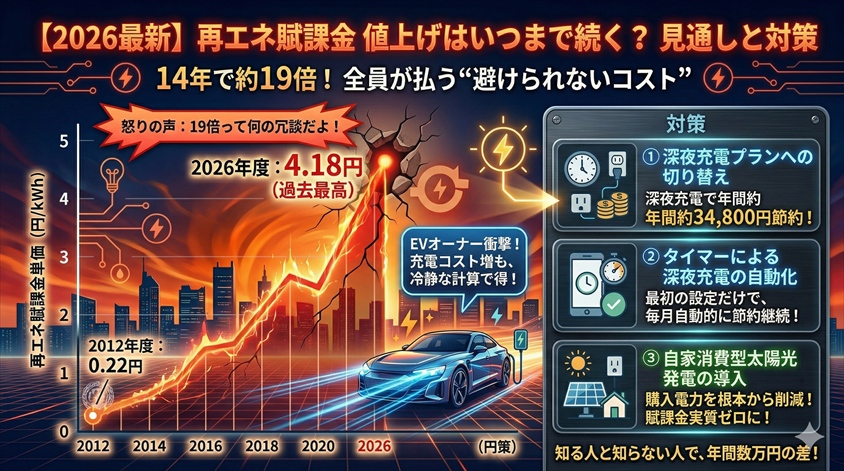 【2026最新】再エネ賦課金の値上げはいつまで続く？見通しと対策